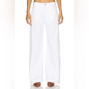 FRAME Le Baggy Palazzo White Wide-Leg Pants